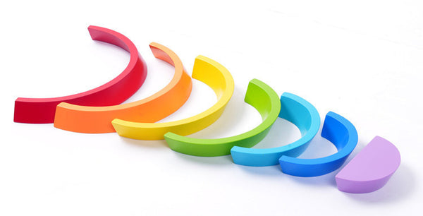 7pcs Rainbow blocks, waldorf toys