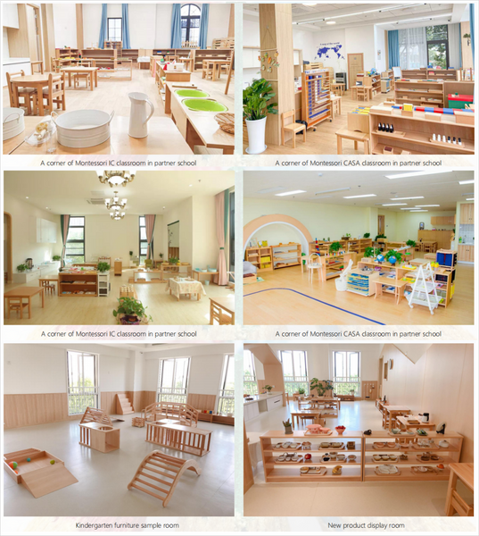 Adena Montessori 4-layer Corner Cabinet(Widened) Beechwood Classroom Furniture