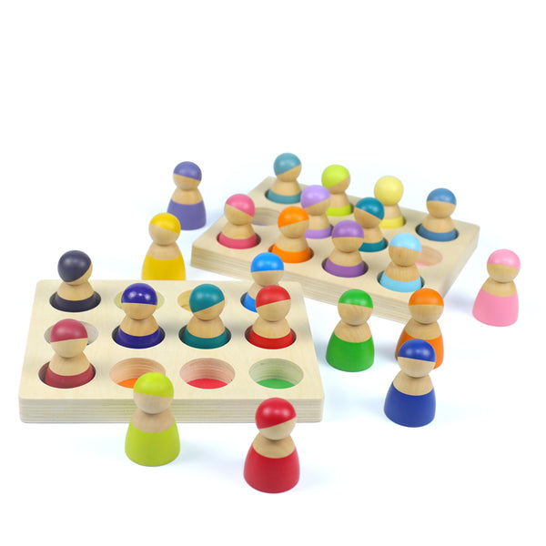 Rainbow doll with tray