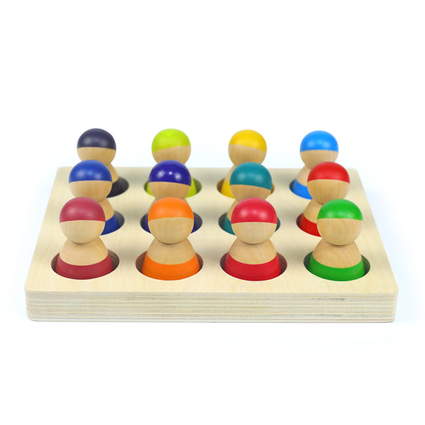Rainbow doll with tray