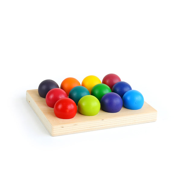 12 rainbow balls with tray