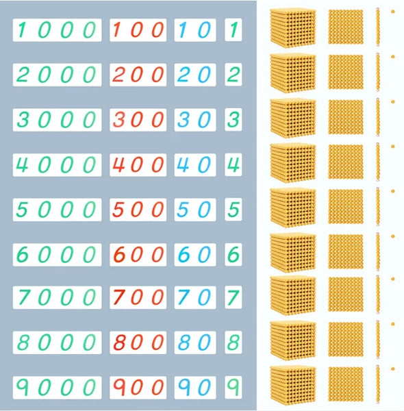 Preschool Montessori Educational Toys Golden Bead Material Bank Game Montessori at Home Mathematical Learning Tool Professional