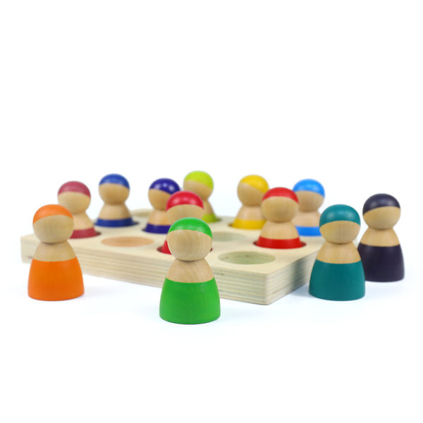 Rainbow doll with tray