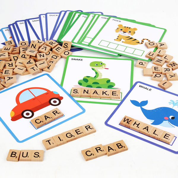 100pcs wooden word puzzle game