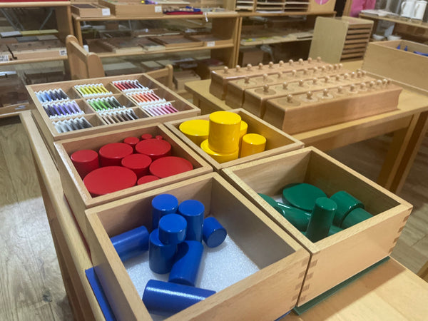 Adena Montessori Educational Wooden Materials Knobless Cylinders- Glossy