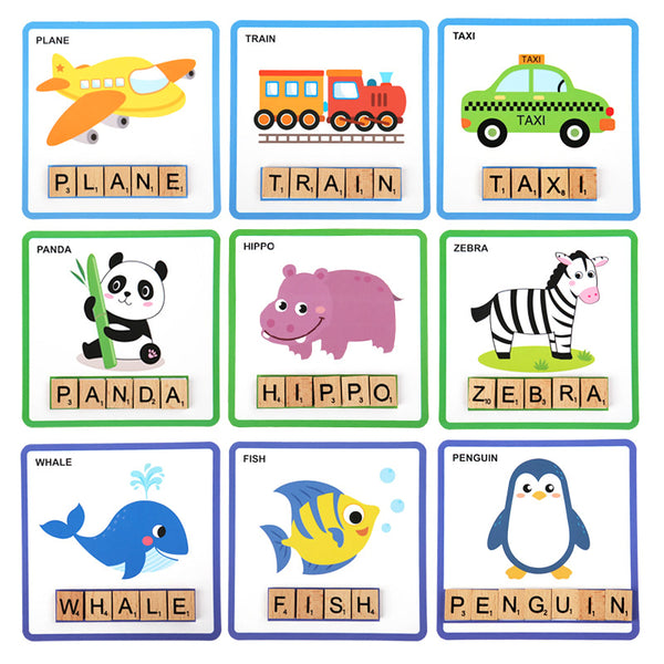 100pcs wooden word puzzle game