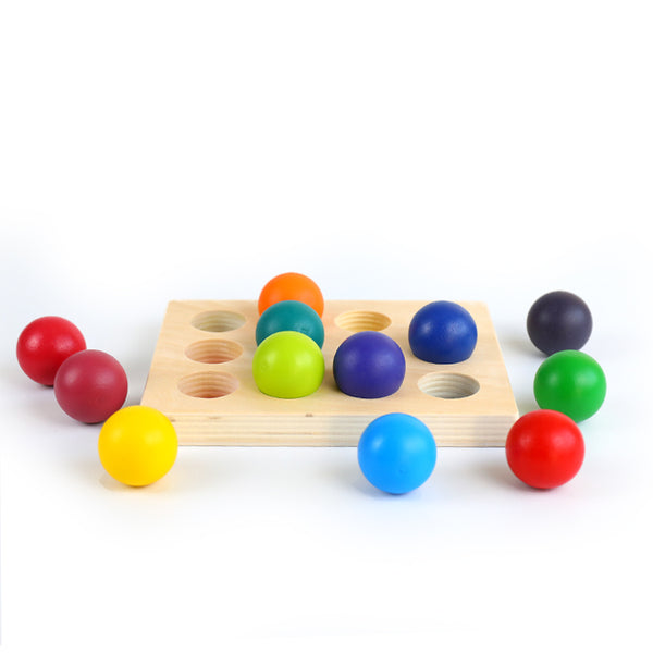 12 rainbow balls with tray
