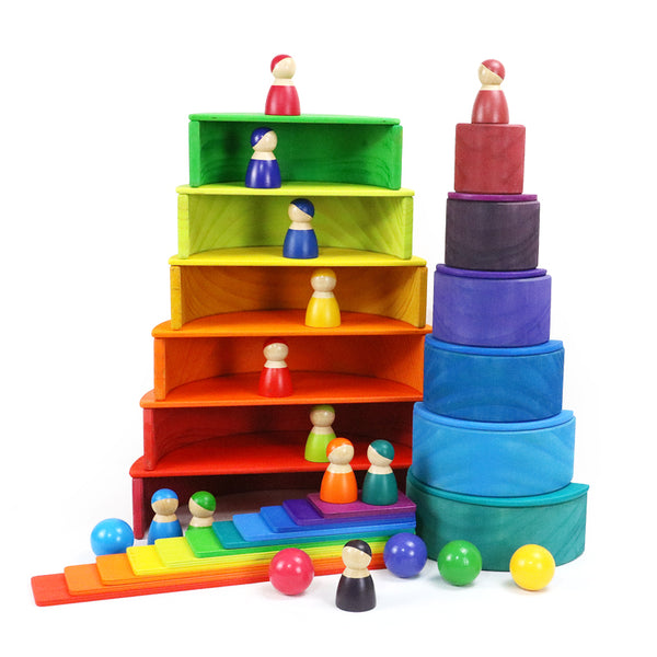 Rainbow Semilunar plate waldorf toys