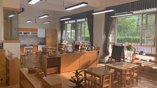 Adena Montessori 3-layer Corner Cabinet Beechwood Classroom Furniture