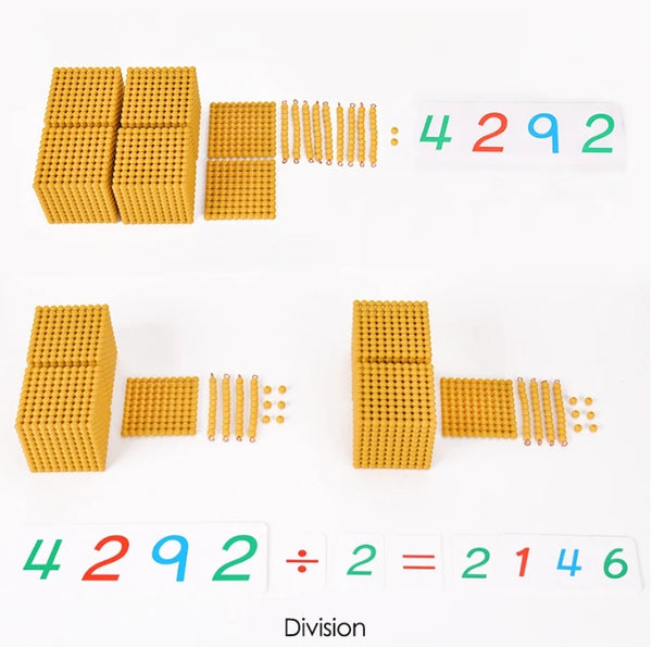 Preschool Montessori Educational Toys Golden Bead Material Bank Game Montessori at Home Mathematical Learning Tool Professional