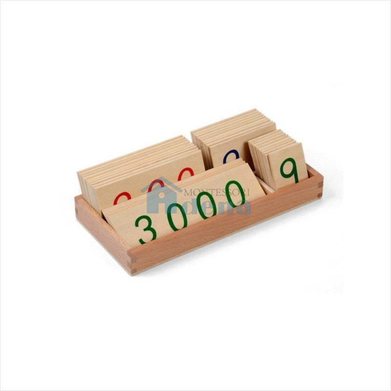 Montessori Math Materials Small Wooden Number Cards With Box (1-3000 ...