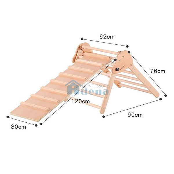Adena Montessori 2 Piece Set of Climbing Frame and Plate Assembly Beechwood