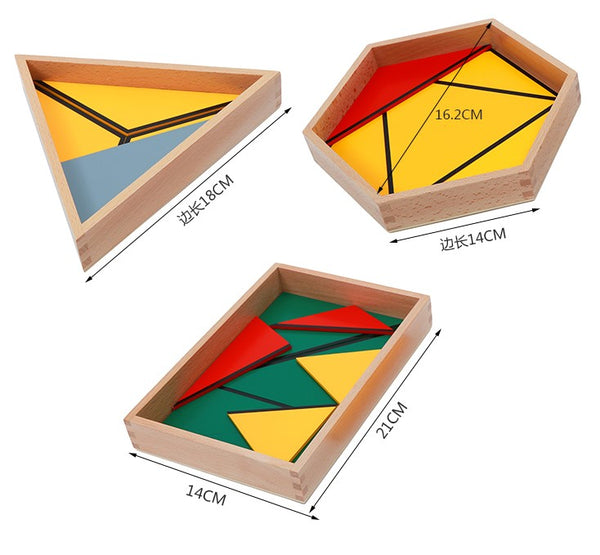 Adena Montessori Constructive Triangles With 5 Boxes Educational Materials