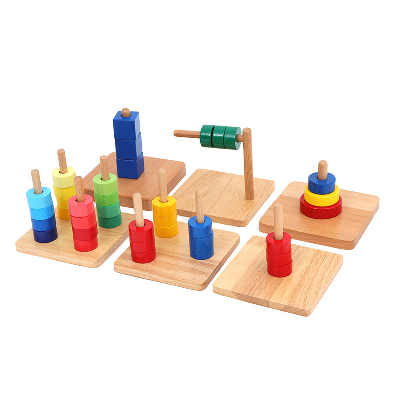 Discs on Horizontal Dowel – Montessori Toys