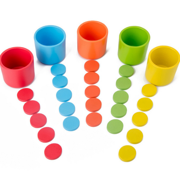 XQ312  Color classification cups, Kindergarten board games, wooden toys, development of children's educational multifunctional toys