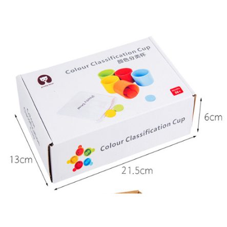 XQ312  Color classification cups, Kindergarten board games, wooden toys, development of children's educational multifunctional toys