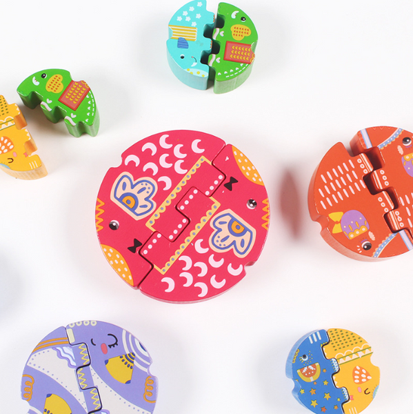 XQ51 Elephant balance beam   building blocks parent-child game   children's Jenga stacks of high building blocks seesaw toy