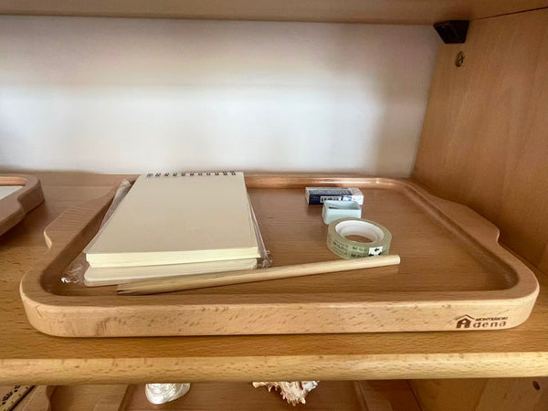Objects With Identical Matching Cards -Stationery Tools  and Cards with wooden tray
