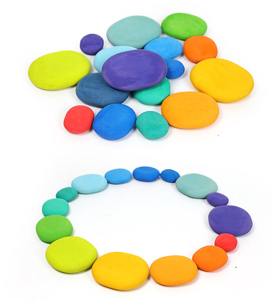 16 pcs stacking stones, wooden educational toys