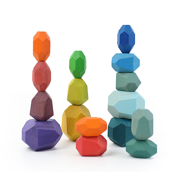 16 small laminated stones， stacking stones
