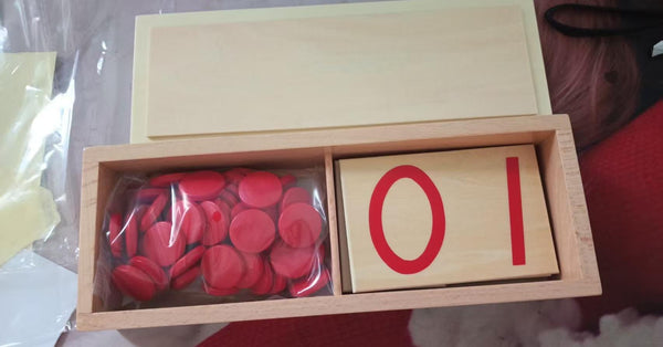 Adena Montessori Mathematical Materials Cards & Counters Children Wood Toys