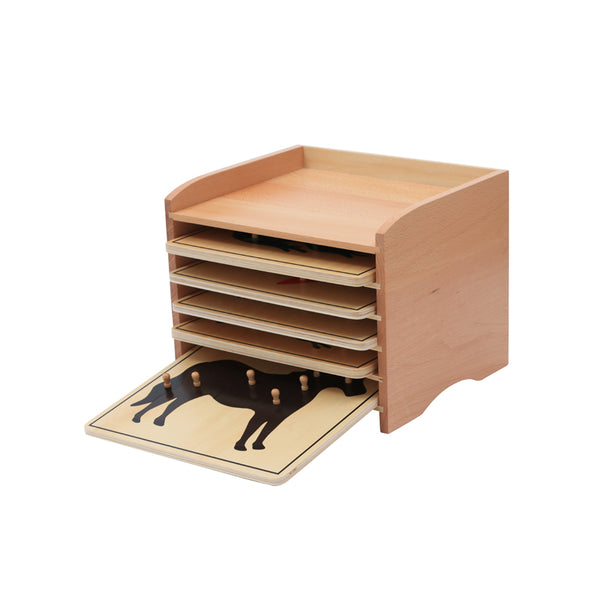 Animal  Puzzle Cabinet (5 Puzzles Included)