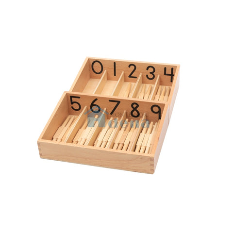 Adena Montessori Mathematical Materials Spindle Box With 45 Spindles