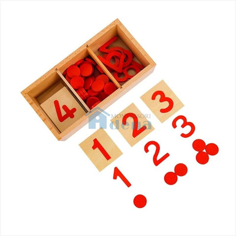 Adena Montessori Mathematical Materials Cards & Counters Children Wood Toys