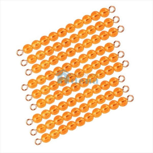 9 Golden Bead Bars of Ten