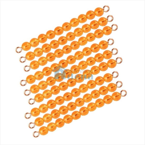9 Golden Bead Bars of Ten
