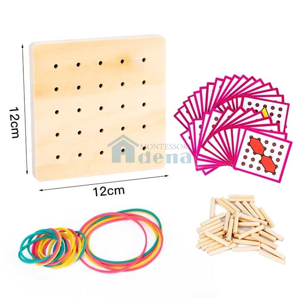 Adena Montessori Educational Materials Small Geometric Board