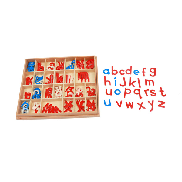 Wood - Large/ Small Movable Alphabet (Red & Blue)