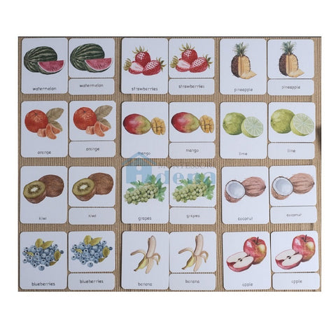 Fruits 3-Part Cards English w/ Stand