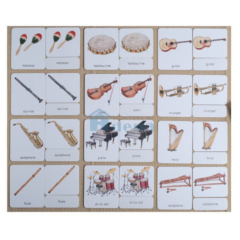 Instruments 3-Part Cards English w/ Stand