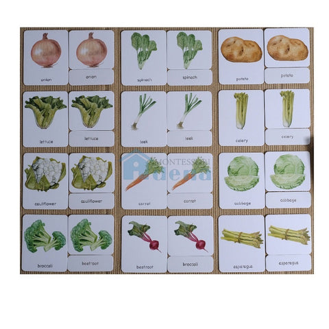 Vegetables 3-Part Cards English w/ Stand