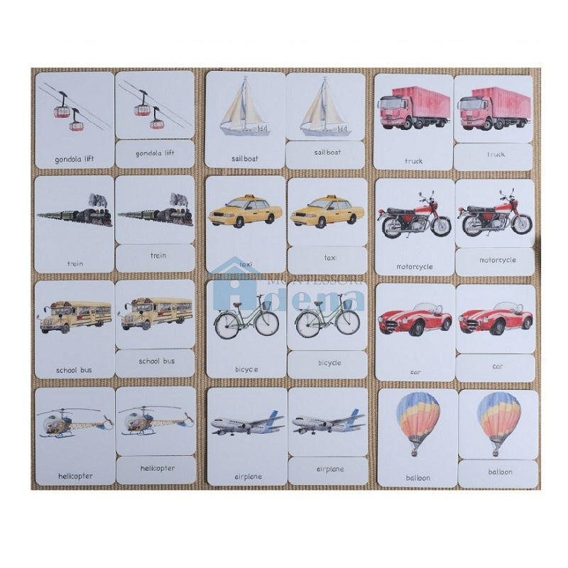Transportation 3-Part Cards English w/ Stand