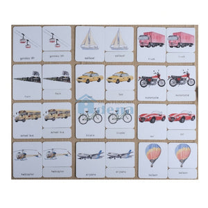 Transportation 3-Part Cards English w/ Stand