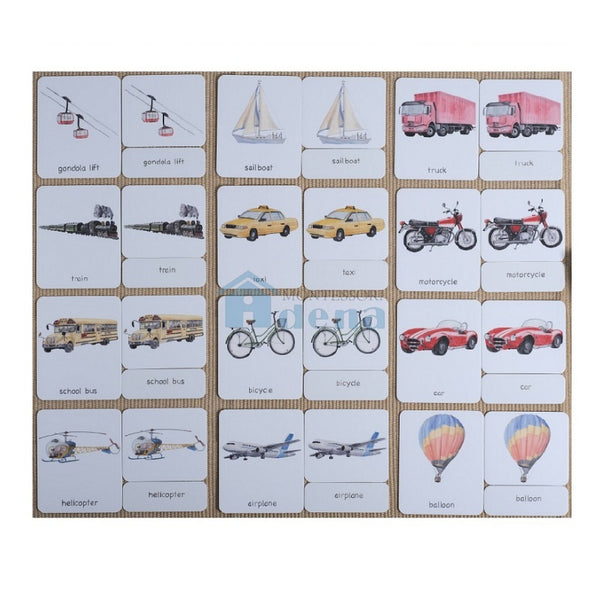 Transportation 3-Part Cards English w/ Stand