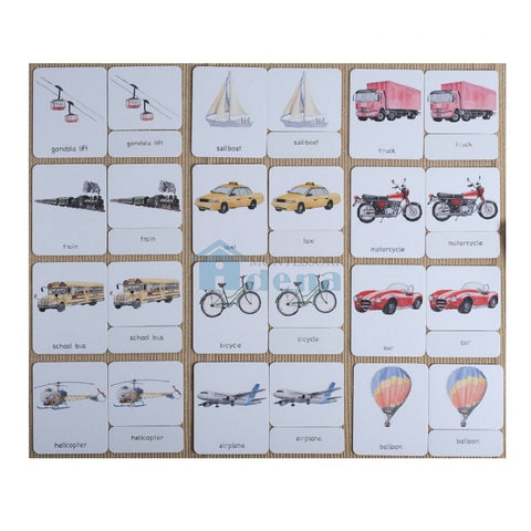 Transportation 3-Part Cards English w/ Stand