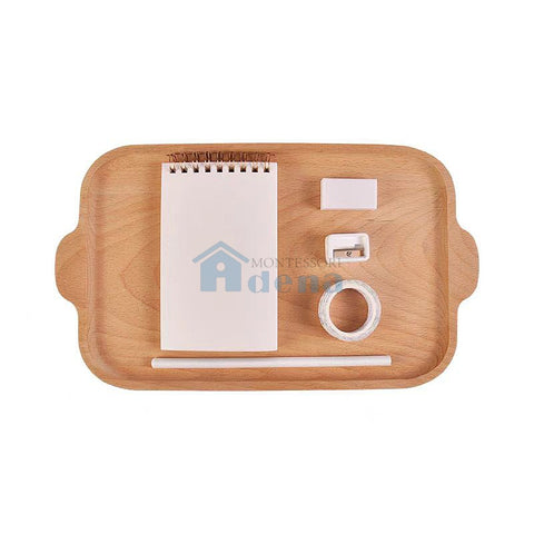Objects With Identical Matching Cards -Stationery Tools  and Cards with wooden tray