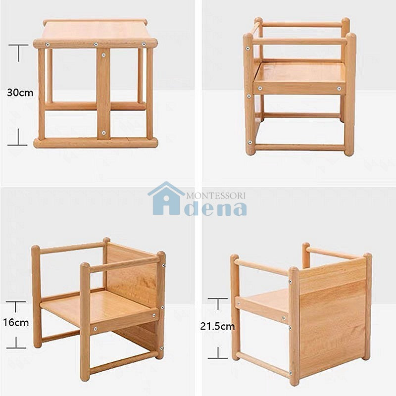Adena Montessori Multi Function - three Sided Chair Beechwood+ plywood
