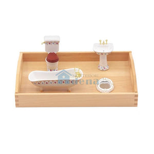 Replicas Objects -Bathroom Tools with wooden tray