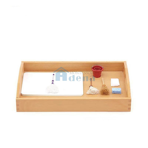 Objects With Similar Matching Cards -cleaning tools with wooden tray