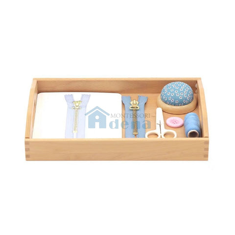 Objects With Identical Matching Cards -Sewing Materials with wooden tray