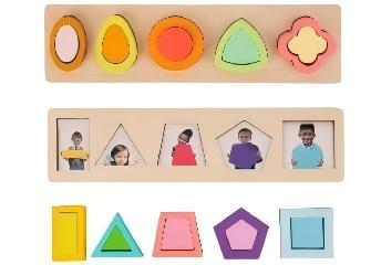 Adena Montessori Educational Wooden Toys Multiple Shape  Puzzles