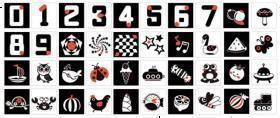 Black and White and Red Cards-20pcs 17*17cm