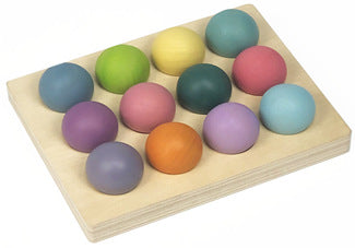 12 rainbow balls with tray