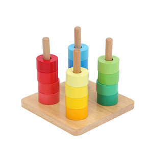 Rainbow Discs on 4 Vertical Dowels