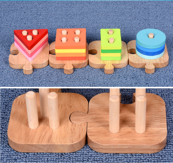 XQ150 Infant and young children’s educational early education 1-2-3 years old 6 boys and girls baby set column geometric shape matching building block toy