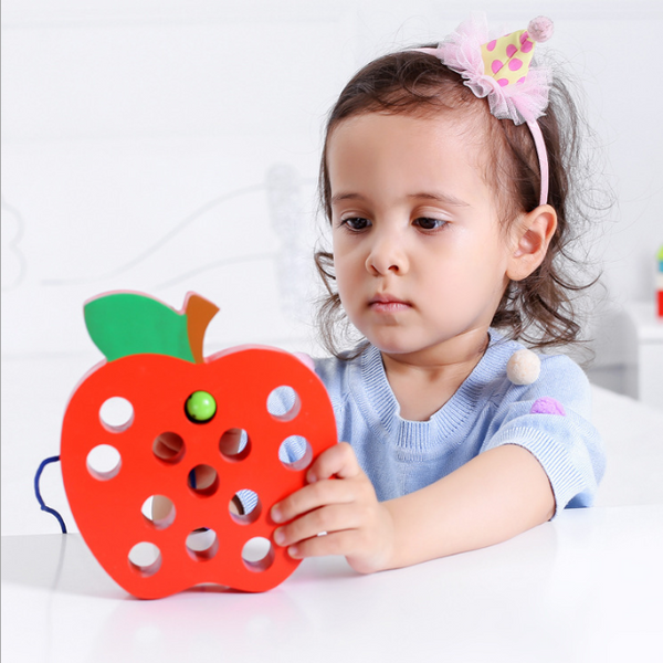 XQ280 Apple Watermelon Pineapple Strawberry threading children's hands-on toys 2-6 years old factory direct sales